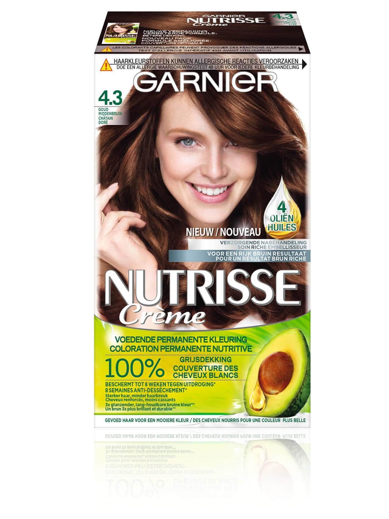 Nutrisse Creme 4.3 Goud middenbruin | Garnier Nutrisse Creme